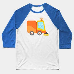 Orange Street Sweeper Road Cleaning Vehicle Baseball T-Shirt